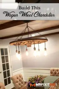DIY wagon wheel chandelier