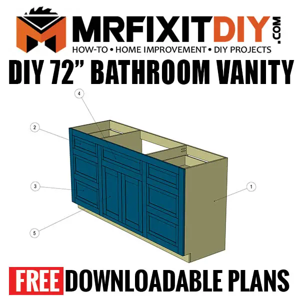 Diy 72 Bathroom Vanity Cabinet Free, How To Build Bathroom Vanity