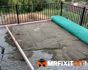 screeding sand base installing turf