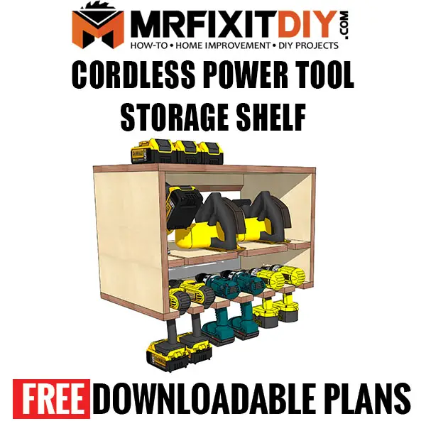 free cordless power tool storage shelf plans