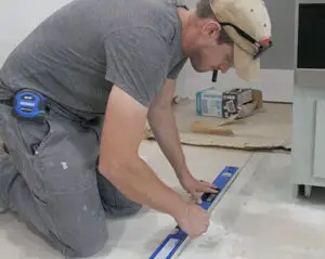 drawing layout lines for DIY tile installation