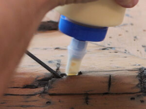 fixing cracks in wood tool chest restoration
